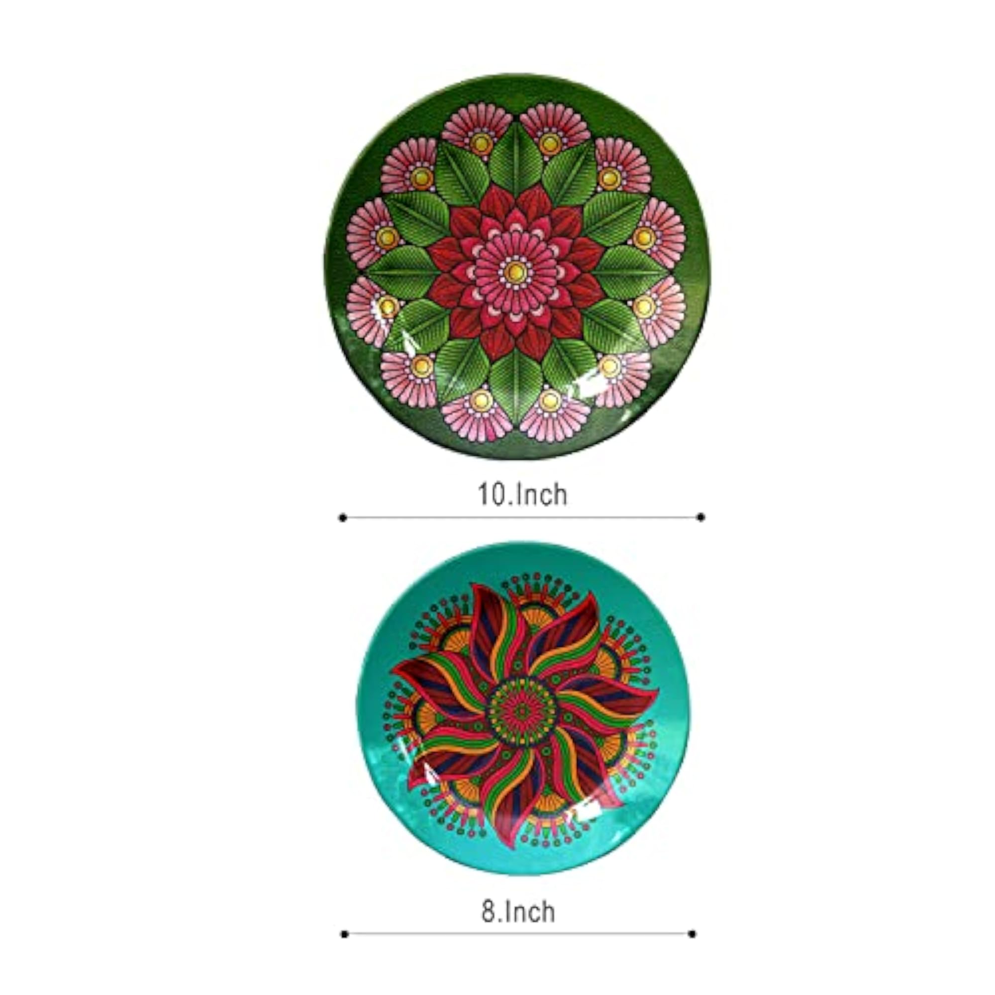 Mandala Art Ceramic Decorative Wall Plates, Set of 2